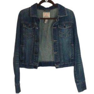 Aeropostale Dark Wash Button Front Denim Jacket - Size S